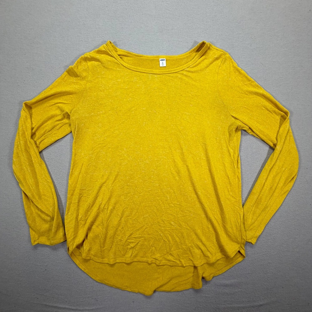 Old Navy Long Sleeve Top Womens XL Tall Good Yellow Heathered High Low Hem